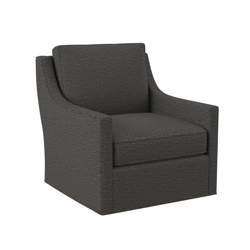 Sonoma Swivel Armchair, Margaret Mahogany Polyester Blend, Weathered Brass Small