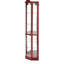 Armoire éclairée en verre pour vitrine, style cerise, tablettes réglables, coin orné de sculptures ornées avec tablettes de rangement-1029828201