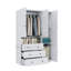 Armoire-penderie moderne blanche avec tiroirs et tablettes