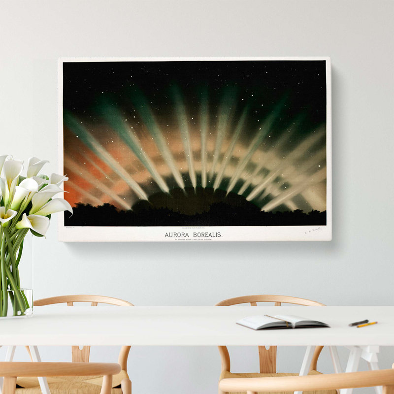 Aurora Borealis by E. L. Trouvelot - Wrapped Canvas, 35cm H x 50cm W x 3cm D