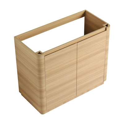 Freestanding Plywood Storage Cabinet With Dual Soft Closing Door Structure