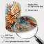 Horloge murale asymétrique orange, bleu sarcelle et tourbillon botanique I - Botanicals-105567375