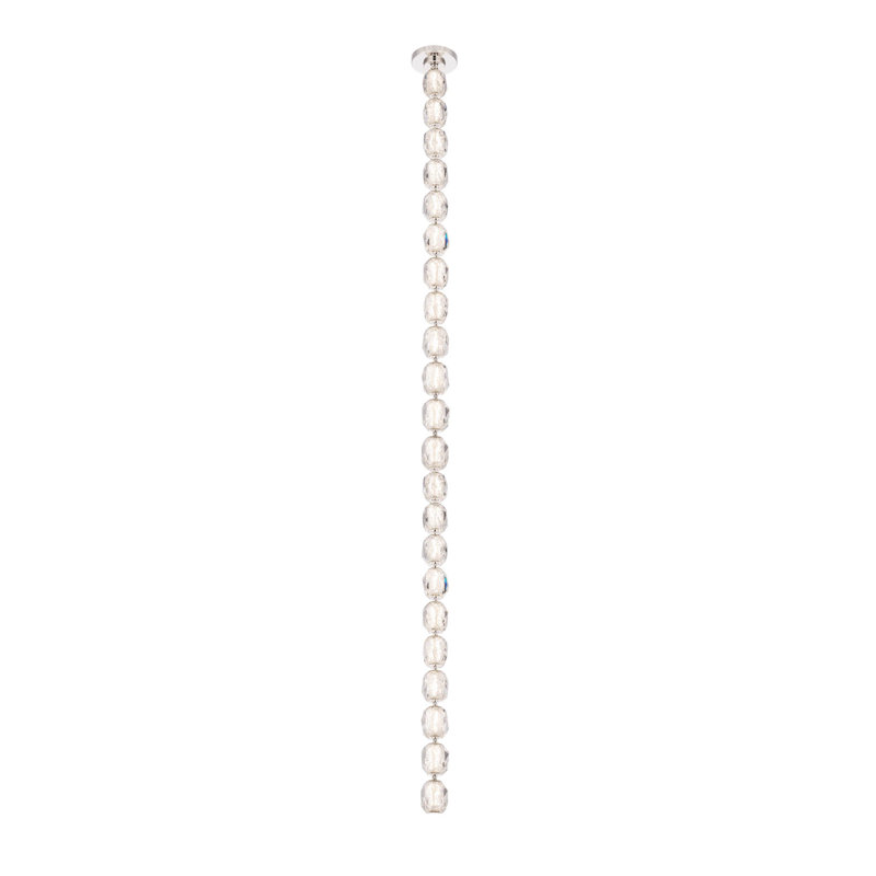 Seduction LED Pendant, Polished Nickel, 80.5" H x 2.63" W x 2.63" D, Slim