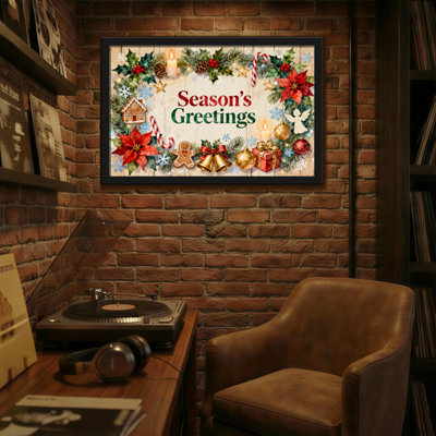 Couronne de Noël avec lumières et ornements