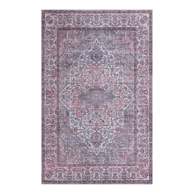 Tapis oriental beige / rose Guyer, Rectangle 5 pi 11 po x 9 pi