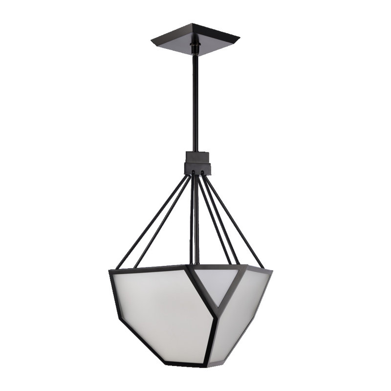 3-Light 21" Architectural Glass Chandelier