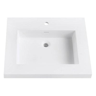 VersaStone 25 Solid Surface Material 1 Single Bathroom Vanity Top Yes Sink