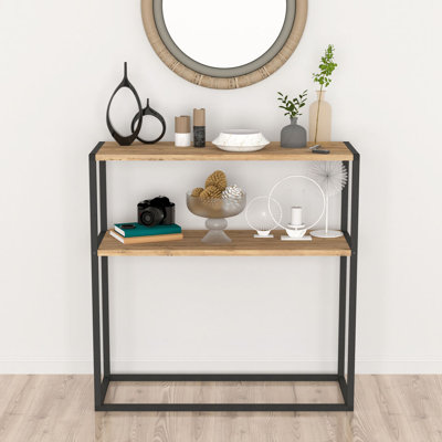 Aigar 90cm Solid Wood Top Console Table