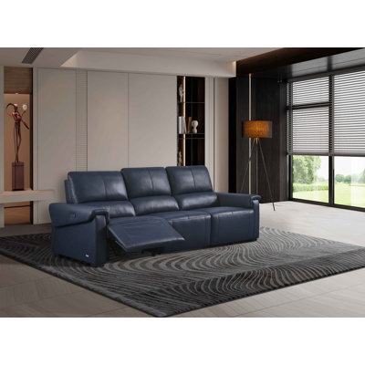 Canapé inclinable électrique en cuir fleur Ethan