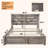  Tryston Farmhouse Queen Bed Frame with 49.2" Barn Door Headboard, Gray-506678665-506678667
