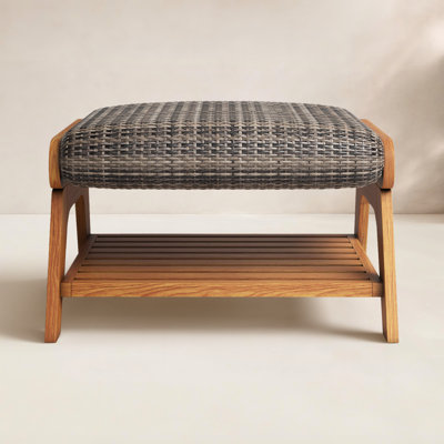 Watkins Teak Outdoor Ottoman with Cushion