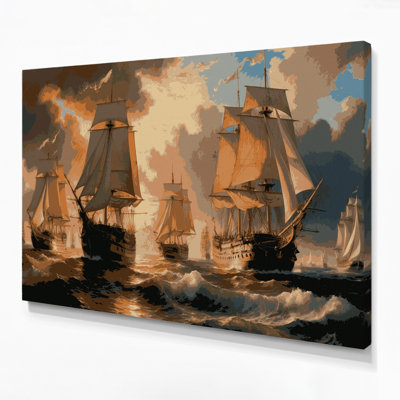 Art nautique brun sur toile