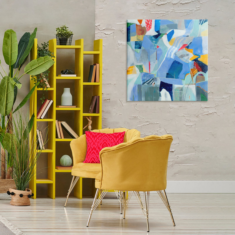 "Chaotic Blue Composition" par Jill Martin, H 30 po x l 30 po