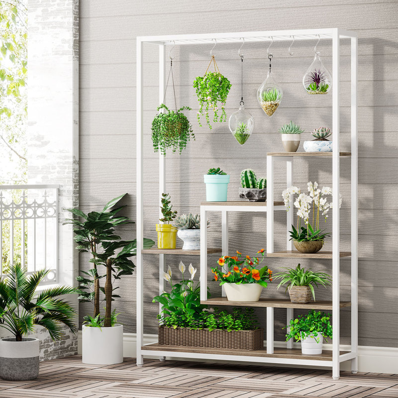 Altonya Plant Stand, White/Grey