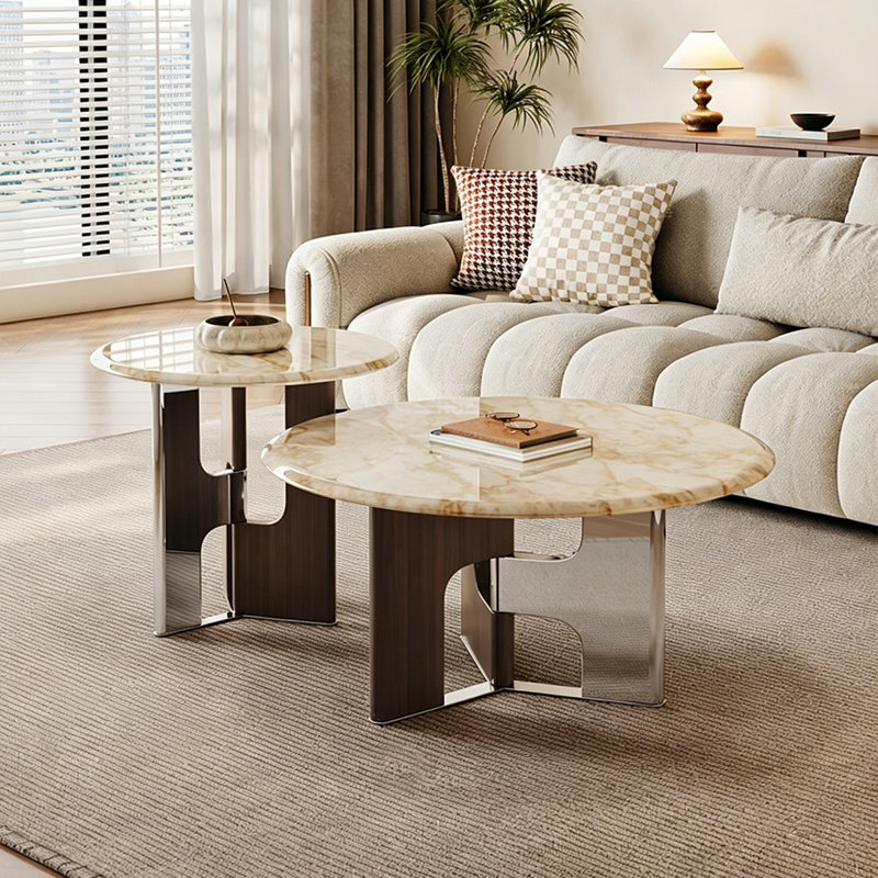 Ensemble de tables basses et tables rondes Natural Luxury