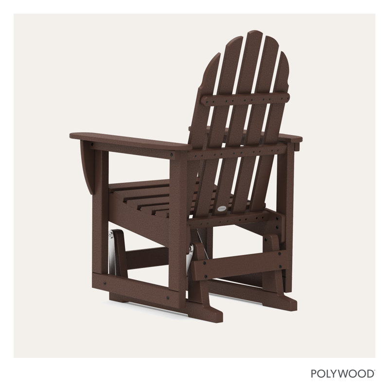 POLYWOOD Classic Adirondack Glider Chair, Mahogany