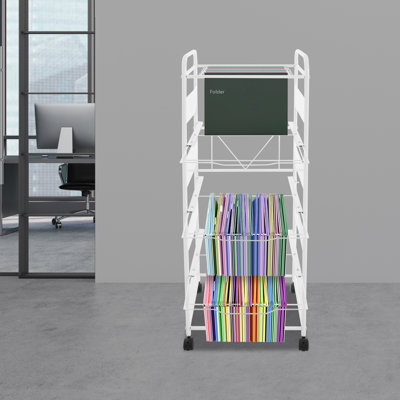 4-Tier Rolling File Cart