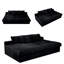 Canapé modulaire moelleux en velours côtelé 4 places, sans assemblage, noir (L 118 po x l 67 po)-386333821