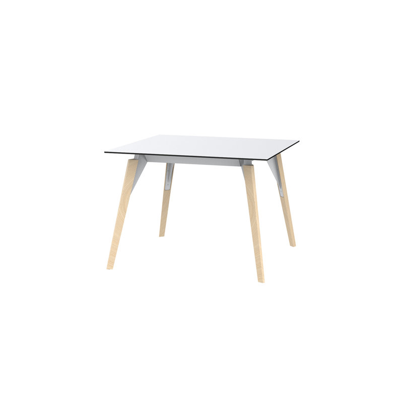 Faz Wood Lounge Table Edge Top, Natural, White, 35.5" W x 35.5" L