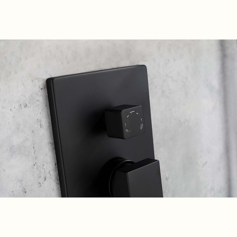 Complete Shower System with Rough in-Valve, Matte Black