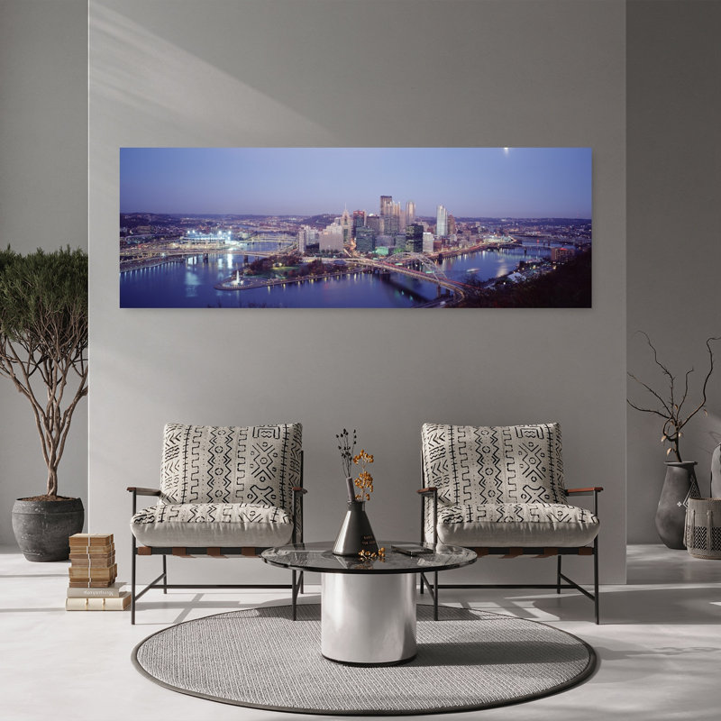 Pittsburgh, PA, architecture contemporaine de la ville, art mural, H 20 po x l 60 po