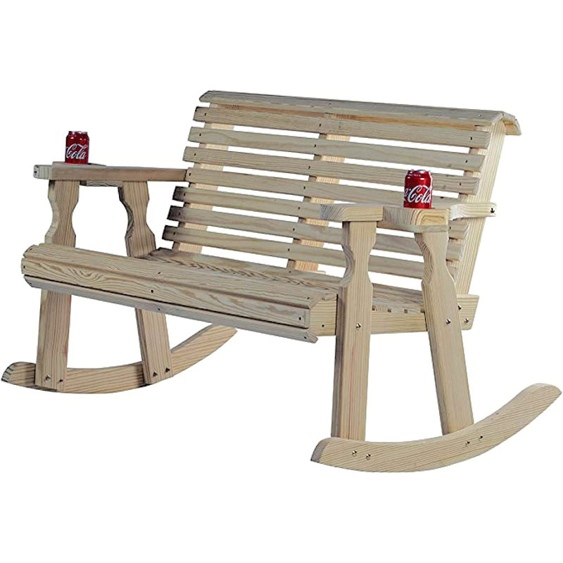 Banc berçant double Amish Casual, Teinture chêne