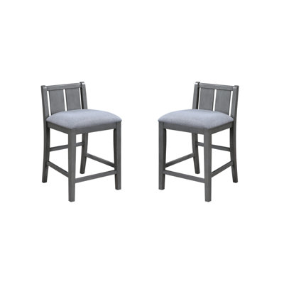 Graham Set Of 2 Gray Finish Upholstered Seat 20"W Counter Height Chair