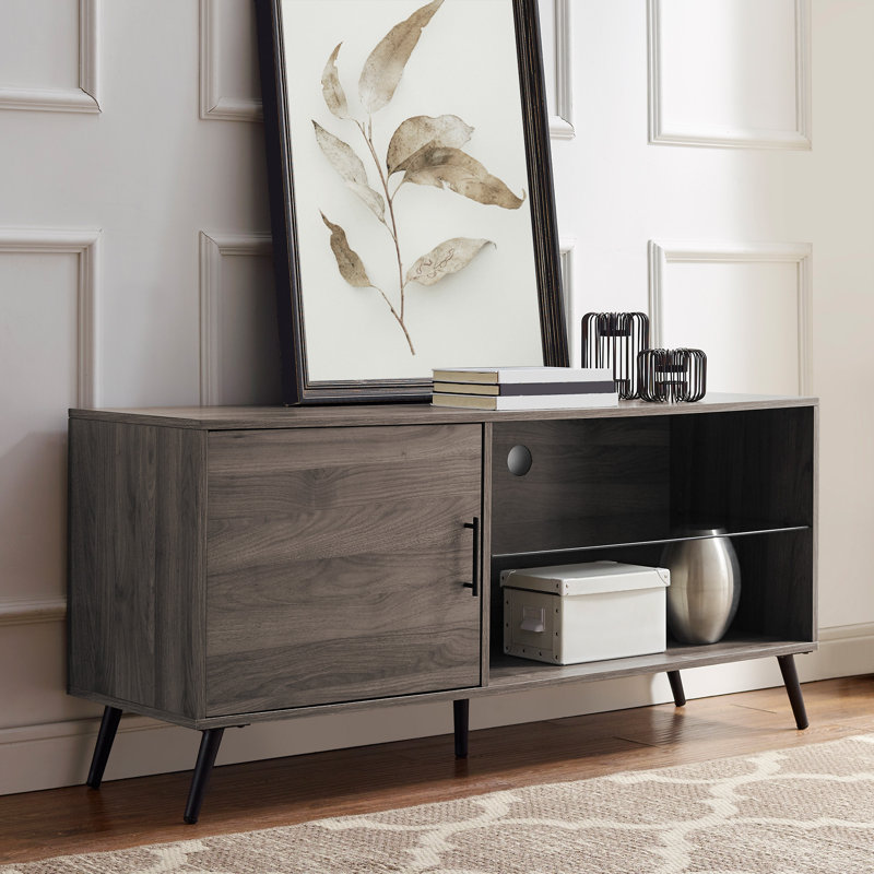 Villela Unfinished TV Stand for TVs up to 60", Slate Grey