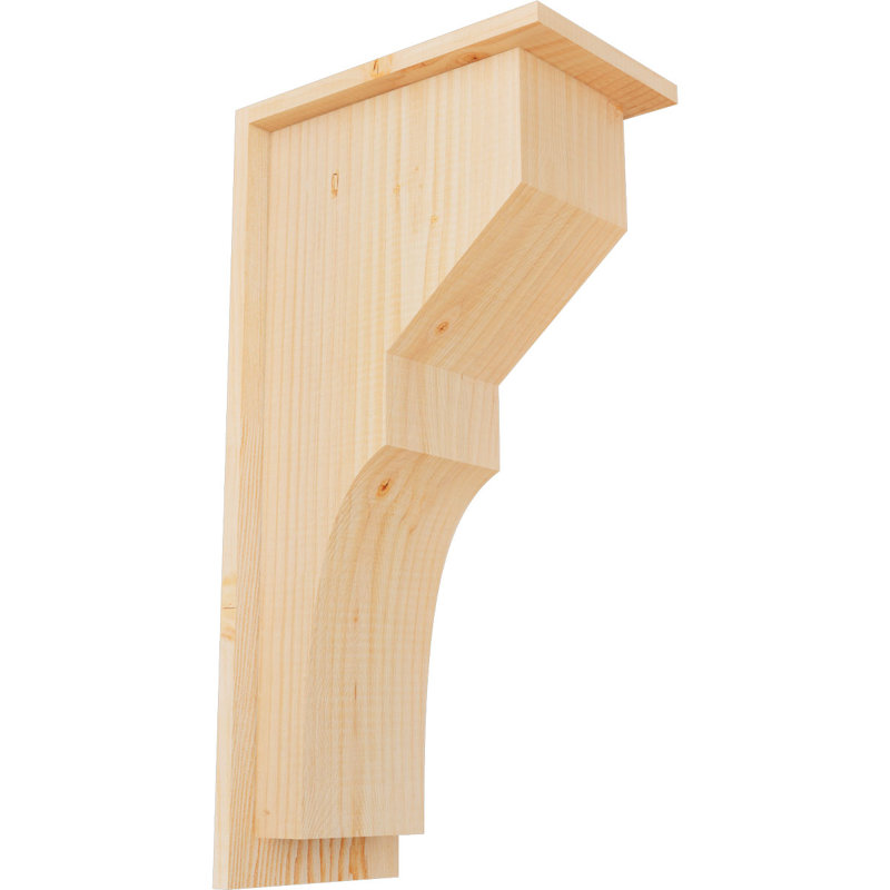Corbeau Monterey avec plaque arrière, H 24 po x l 7,5 po x P 12 po, Sapin de Douglas, Lisse