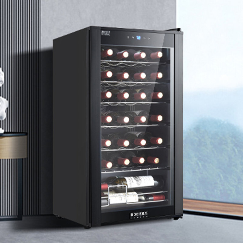 28 Bottle Wine Refrigerator – Quiet Freestanding Mini Fridge For Red, White, And Sparkling Wines, Digital Thermostat, Ideal For Home, Kitchen, Or Bedroom Use