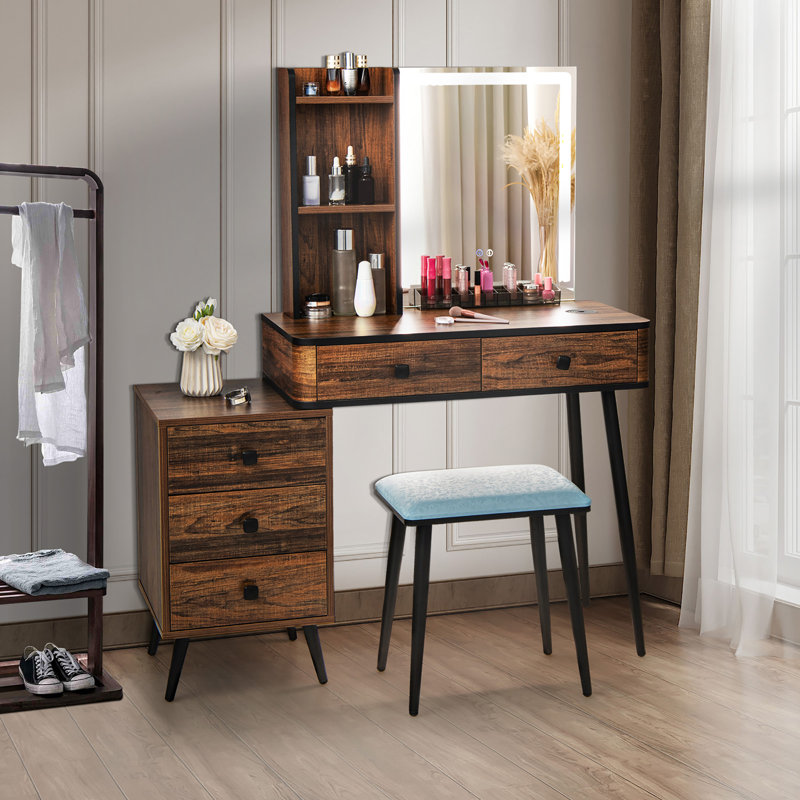 Vanity, Brown/White