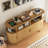 55.1"w Mid-century Modern Record Player Stand With Charging Station, Fluted Panel Record Storage Cabinet With Open Shelves & Hidden Storage-952775069