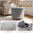18" Thick Padded Round Storage Ottoman, Short Leg Flip-Top Foot Stool with Reversible Tray Lid for Living Room, Gray-621987649