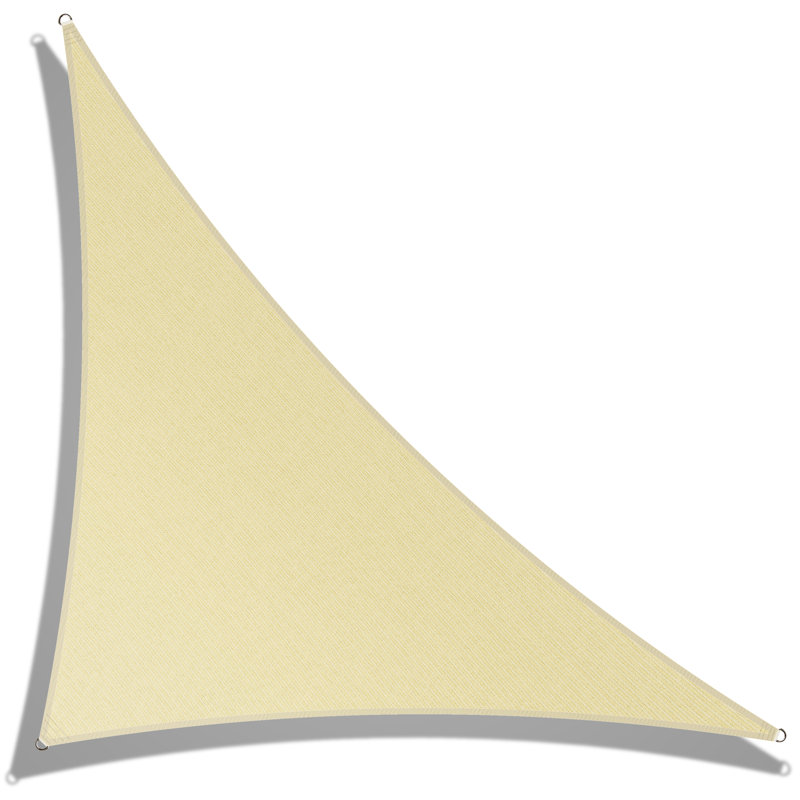 Voile d'ombrage triangulaire droit Amgo 200 g / m², blocage UV 95%, Beige, 33,11 pi x 24 pi