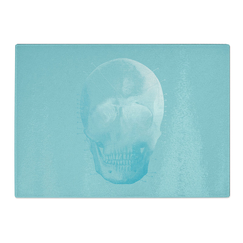 Blue Twilight Skull Chopping Board, 0.4cm H x 28.5cm W x 39cm L