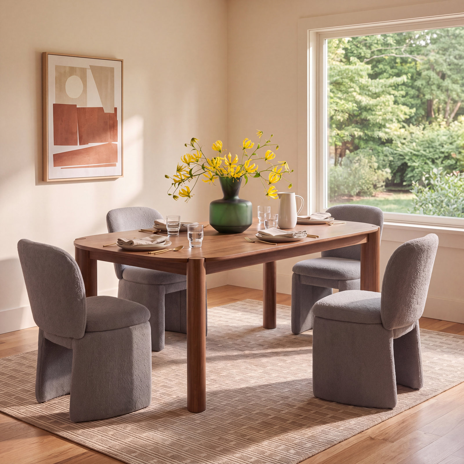 Bancroft 83" Oak Dining Table, Walnut