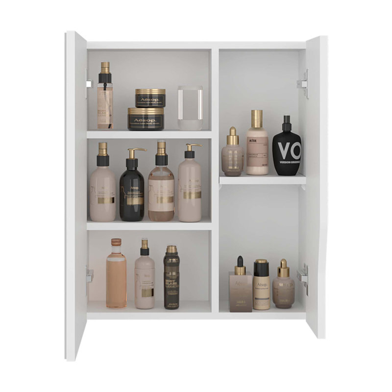 Armoire de salle de bain murale moderne avec miroir intégré, rangement spacieux et design minimaliste élégant pour les salles de bain contemporaines.
