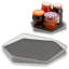 HEXA Low-Wall Lazy Susan - Clear/Dark Gray