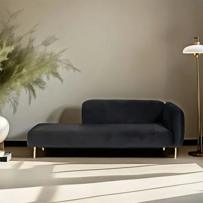 Méridienne moderne et simple, Orienté à droite, Black