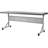 Training Rectangle Flip Top Training Table with Casters and Modesty Panel and Cable Management-48571103