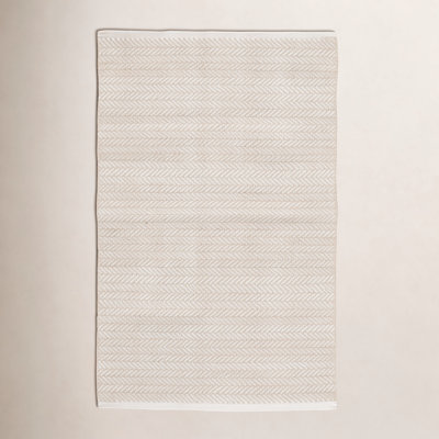 C3 Herringbone Linen White Outdoor Rug