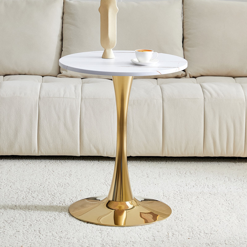 Dev rond avec base robuste, L 23,6 po x H 28,3 po x P 23,6 po, Blanc