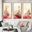 «Ancienne ville de rêves rétro rose et or III», 3 pièces sur toile-403868841-403868844