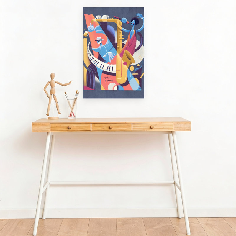 Vibrant Funk Soul Abstract Modern Architecture Wall Art Print, 45.72cm H x 30.48cm W