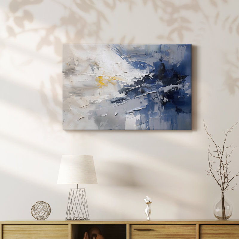 ABSTRACT Lxxv - Toile tendue avec châssis de qualité supérieure - Prêt à être accroché, H 24 po x l 36 po