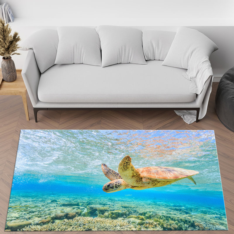 Exquisite Floral Pattern Soft Non-Woven Printed Rug Ideal for Upscaling Your Living Room Decor, Rectangle 3.3' x 4.1'