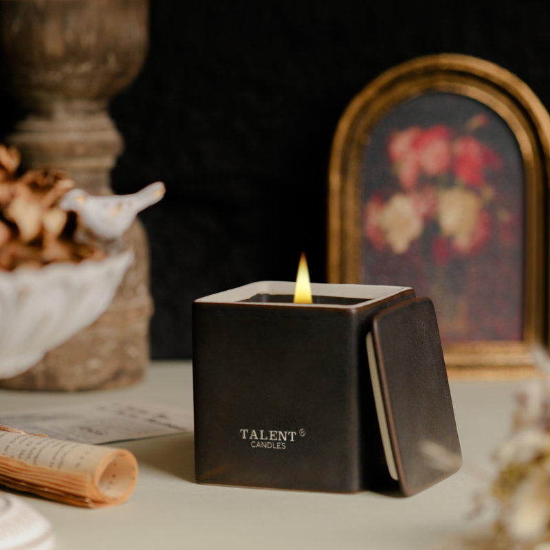 Bougies pour pot de bougie en céramique rustique moderne parfumée à la maison, bougies de soja non toxiques dans un pot en céramique élégant, noix de coco et fleur de plage