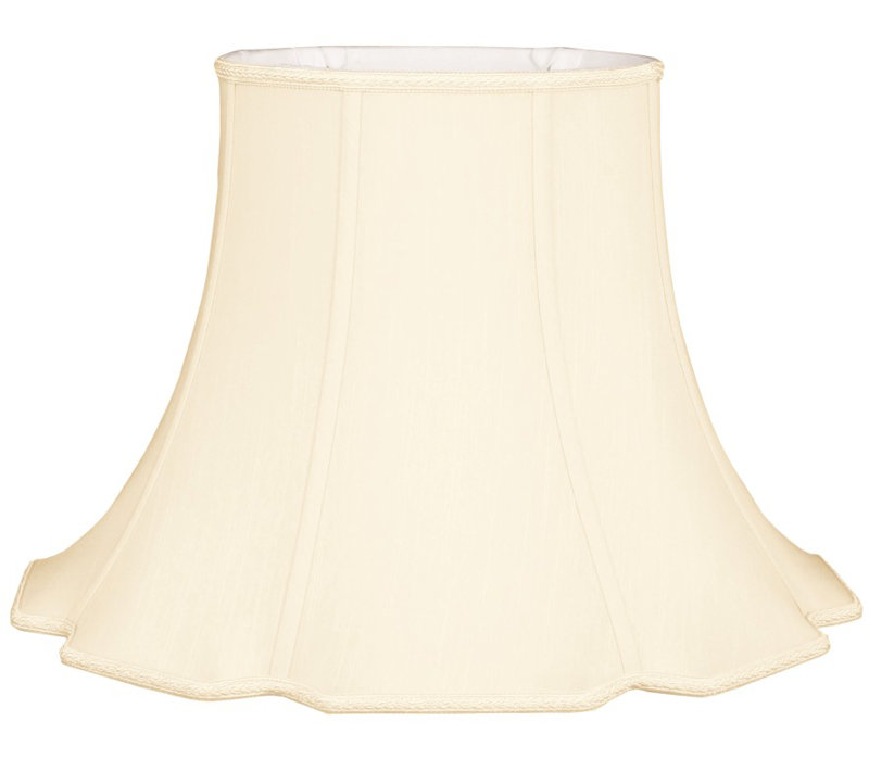 Abat-jour cloche en soie / shantung (araignée), Coquille d'œuf / blanc cassé, H 10 po x l 14 po x P 14 po