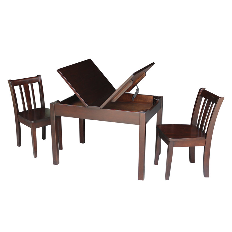 Ensemble de table rectangulaire et de chaises pour enfants Rozanne, Moka riche