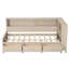 Lit de jour simple en bois avec espace de rangement, 3 tiroirs, blanc antique, solide, sans sommier blanc, bois massif, nécessaire-1846694858